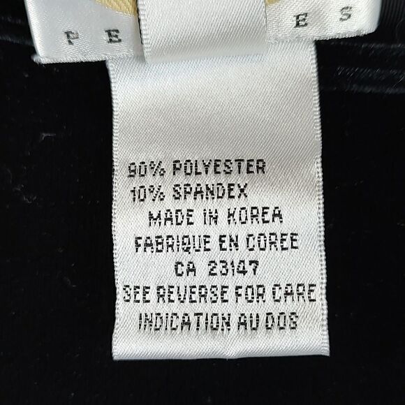 Talbot's Petites 3/4 Length Sleeve Black Velvet Blouse Top Size MP - Picture 3 of 8